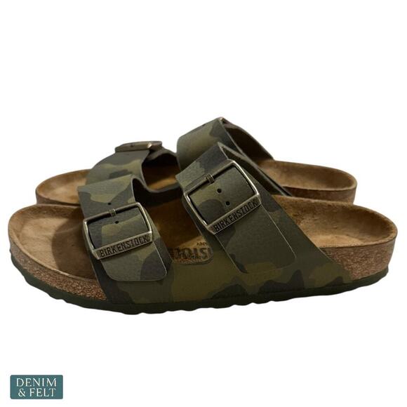 Birkenstock Arizona Camouflage Green Sandals Size 38 US 7/7.5 Women - Picture 6 of 13